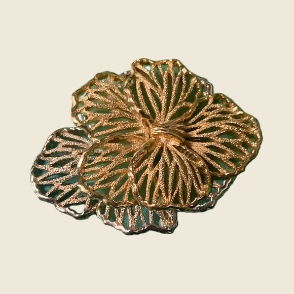 Vintage Crown Trifari Pansy Brooch - Picture 1 of 5